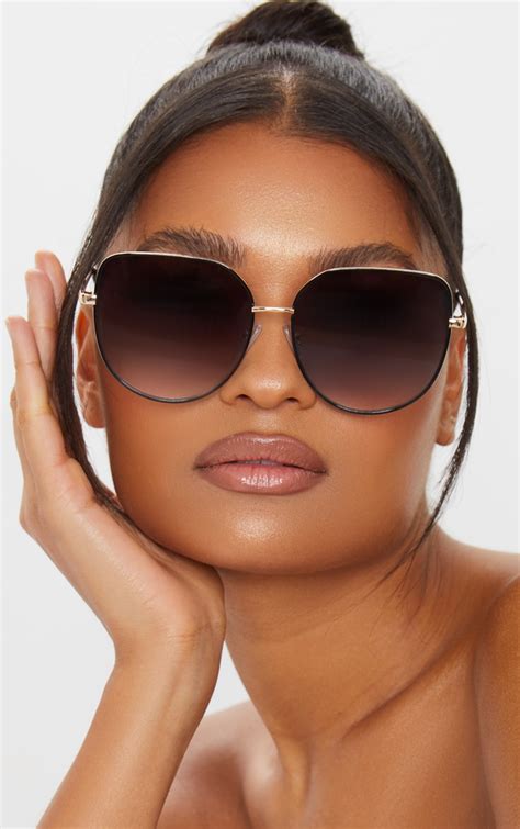 round cat eye mirrored sunglasses